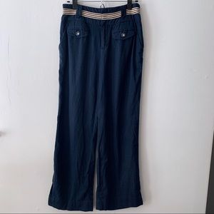 Anthro Elevenses Linen Blend Wide Leg Pants